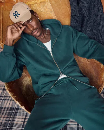 Abercrombie & Fitch Essential Full-zip Hoodie In Green