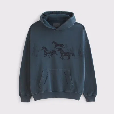 Abercrombie & Fitch Essential Popover Hoodie In Blue