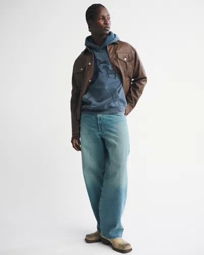 Abercrombie & Fitch Essential Popover Hoodie In Blue