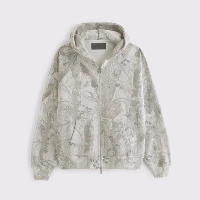 Abercrombie & Fitch Essential Full-zip Hoodie In Gray