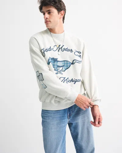 Abercrombie & Fitch Ford Graphic Crew Sweatshirt In Gray
