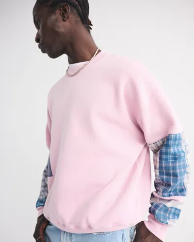 Abercrombie & Fitch Essential Crew Sweatshirt In Pink