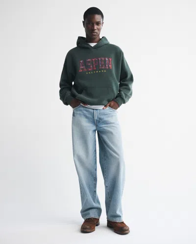 Abercrombie & Fitch Aspen Graphic Popover Hoodie In Green