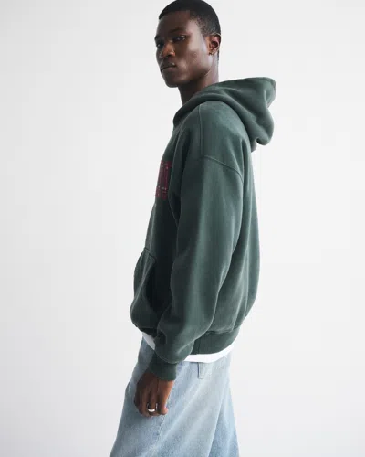 Abercrombie & Fitch Aspen Graphic Popover Hoodie In Green