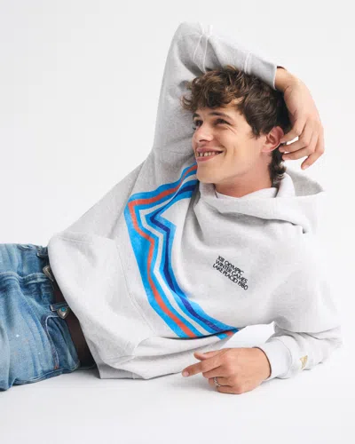 Abercrombie & Fitch Olympics Graphic Popover Hoodie In Gray