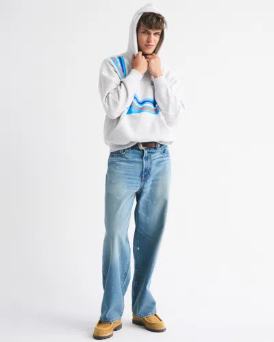 Abercrombie & Fitch Olympics Graphic Popover Hoodie In Gray