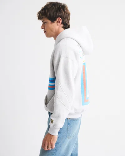 Abercrombie & Fitch Olympics Graphic Popover Hoodie In Gray