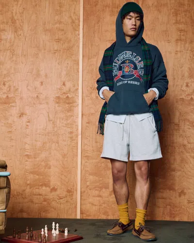 Abercrombie & Fitch Budweiser Graphic Popover Hoodie In Blue