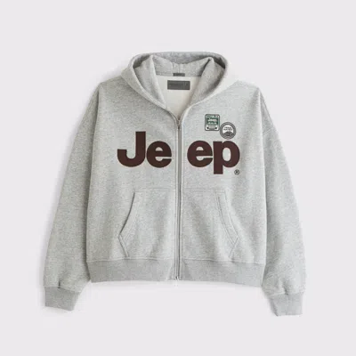 Abercrombie & Fitch Jeep Full-zip Hoodie In Gray