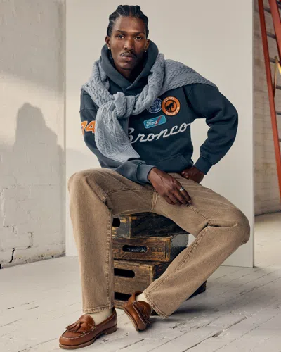 Abercrombie & Fitch Bronco Graphic Popover Hoodie In Blue