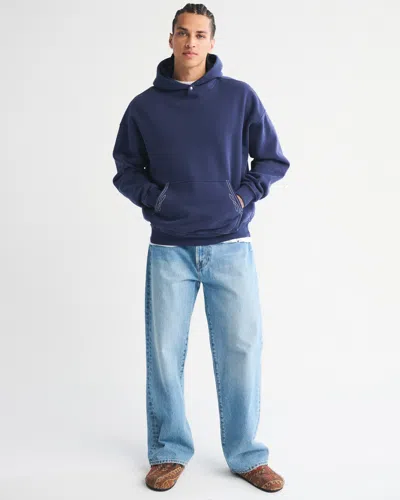 Abercrombie & Fitch Essential Popover Hoodie In Blue