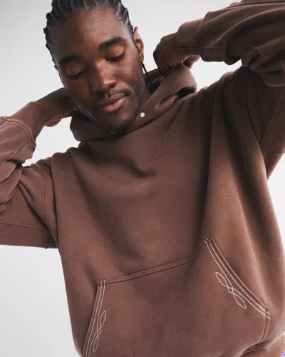 Abercrombie & Fitch Essential Popover Hoodie In Brown