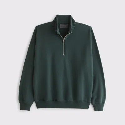 Abercrombie & Fitch Essential Half-zip Sweatshirt In Green