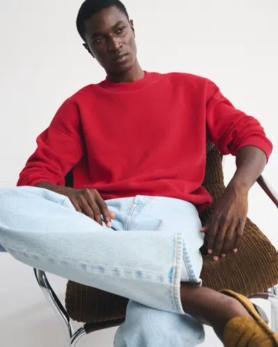 Abercrombie & Fitch Essential Crew Sweatshirt In Red