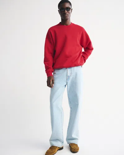 Abercrombie & Fitch Essential Crew Sweatshirt In Red