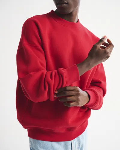 Abercrombie & Fitch Essential Crew Sweatshirt In Red