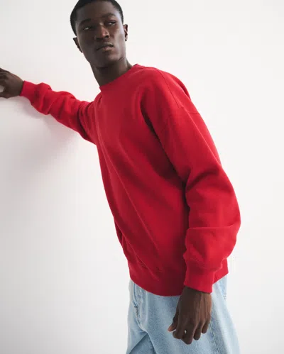 Abercrombie & Fitch Essential Crew Sweatshirt In Red