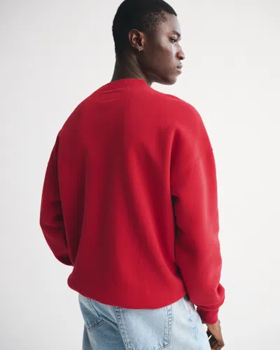 Abercrombie & Fitch Essential Crew Sweatshirt In Red