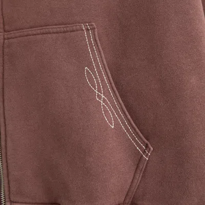 Abercrombie & Fitch Essential Cropped Full-zip Hoodie In Brown