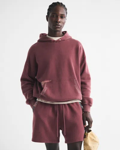 Abercrombie & Fitch Essential Popover Hoodie In Burgundy