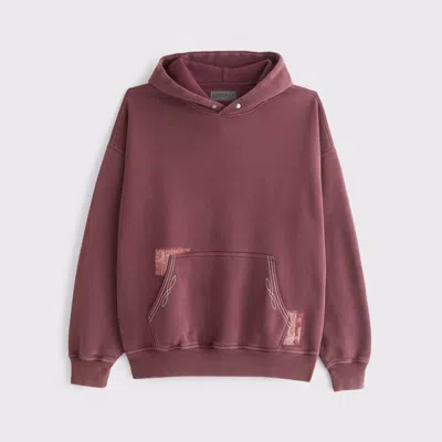 Abercrombie & Fitch Essential Popover Hoodie In Burgundy
