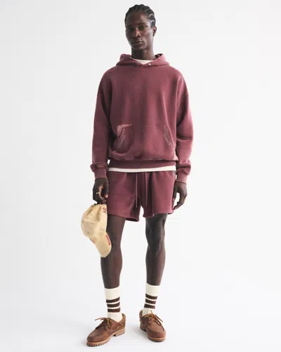 Abercrombie & Fitch Essential Popover Hoodie In Burgundy