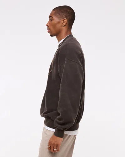 Abercrombie & Fitch Western Graphic Crew Sweatshirt In Black