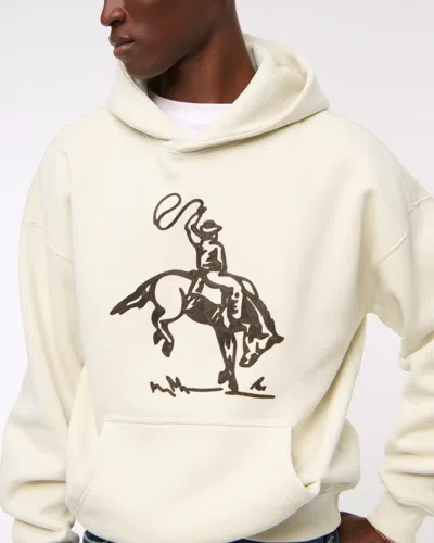 Abercrombie & Fitch Cowboy Graphic Essential Popover Hoodie In Neutral