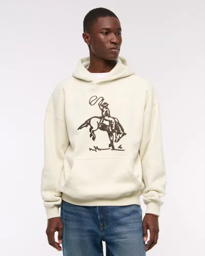 Abercrombie & Fitch Cowboy Graphic Essential Popover Hoodie In Neutral