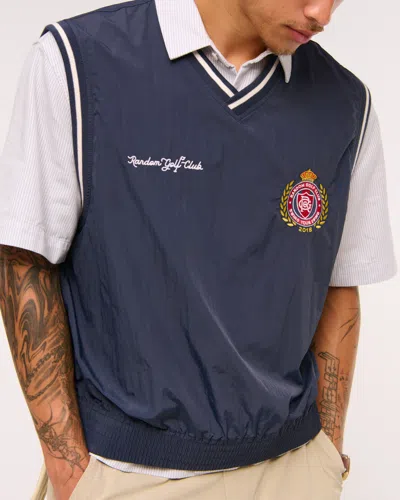 Abercrombie & Fitch Random Golf Club Nylon Vest In Blue