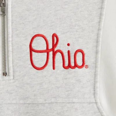 Abercrombie & Fitch The Ohio State University Half-zip Sweatshirt In White