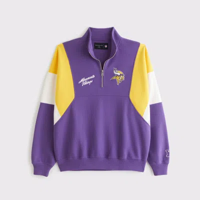 Abercrombie & Fitch Minnesota Vikings Half-zip Sweatshirt In Multi