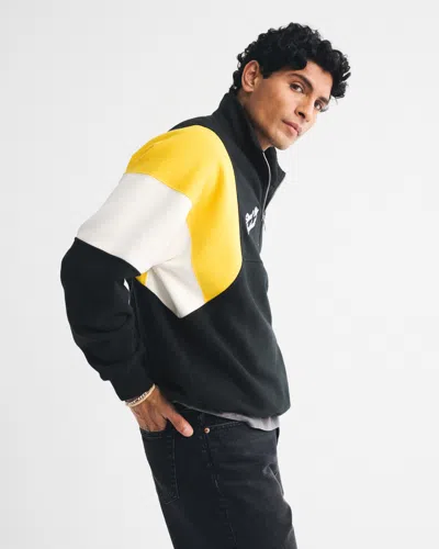 Abercrombie & Fitch Pittsburgh Steelers Half-zip Sweatshirt In Black