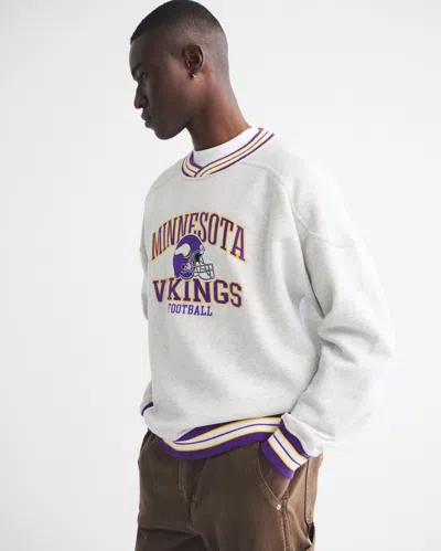 Abercrombie & Fitch Minnesota Vikings Graphic Crew Sweatshirt In Multi