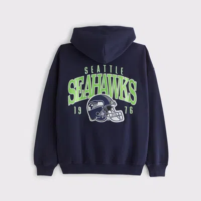 Abercrombie & Fitch Seattle Seahawks Graphic Popover Hoodie In Multi