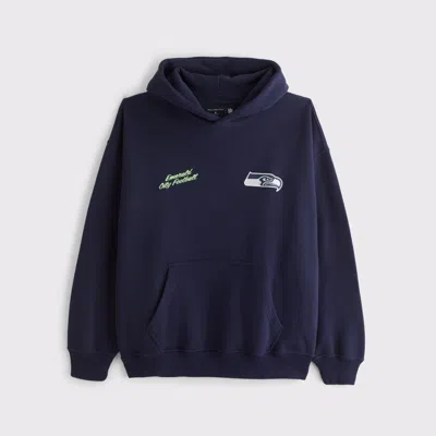 Abercrombie & Fitch Seattle Seahawks Graphic Popover Hoodie In Multi