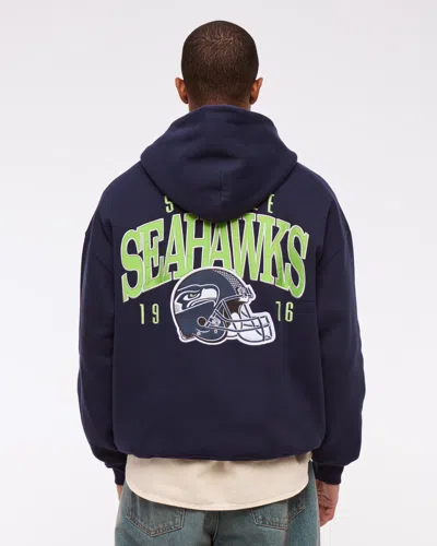Abercrombie & Fitch Seattle Seahawks Graphic Popover Hoodie In Multi