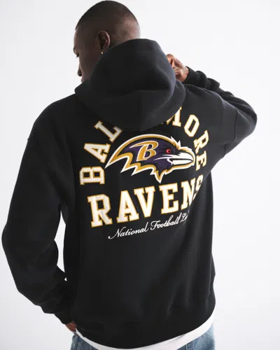 Abercrombie & Fitch Baltimore Ravens Graphic Popover Hoodie In Multi