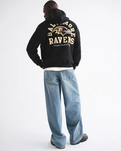 Abercrombie & Fitch Baltimore Ravens Graphic Popover Hoodie In Multi
