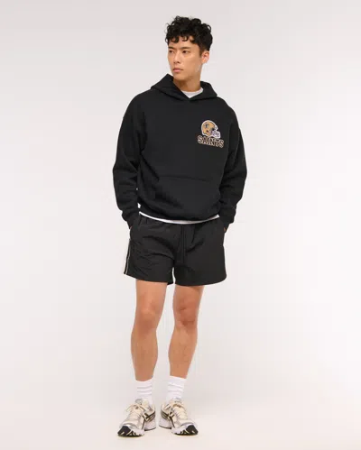 Abercrombie & Fitch New Orleans Saints Graphic Popover Hoodie In Animal Print