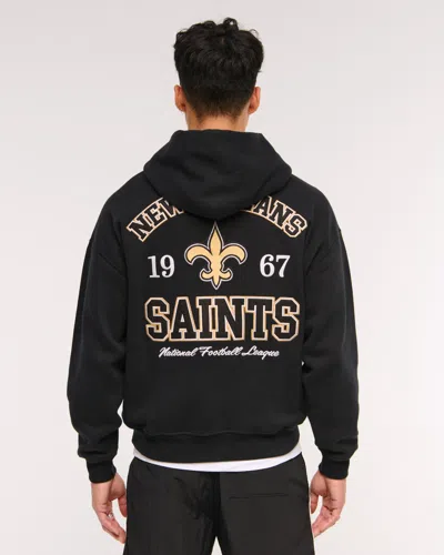 Abercrombie & Fitch New Orleans Saints Graphic Popover Hoodie In Animal Print