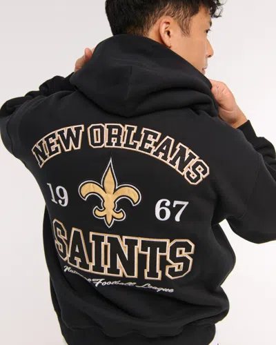 Abercrombie & Fitch New Orleans Saints Graphic Popover Hoodie In Animal Print
