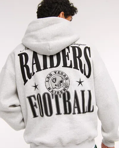 Abercrombie & Fitch Las Vegas Raiders Graphic Popover Hoodie In Gray