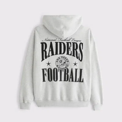 Abercrombie & Fitch Las Vegas Raiders Graphic Popover Hoodie In Gray