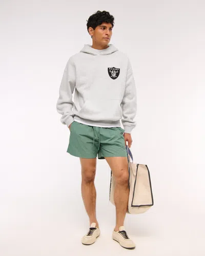 Abercrombie & Fitch Las Vegas Raiders Graphic Popover Hoodie In Gray
