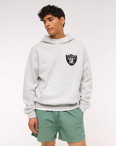 Abercrombie & Fitch Las Vegas Raiders Graphic Popover Hoodie In Gray
