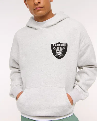 Abercrombie & Fitch Las Vegas Raiders Graphic Popover Hoodie In Gray