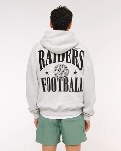 Abercrombie & Fitch Las Vegas Raiders Graphic Popover Hoodie In Gray