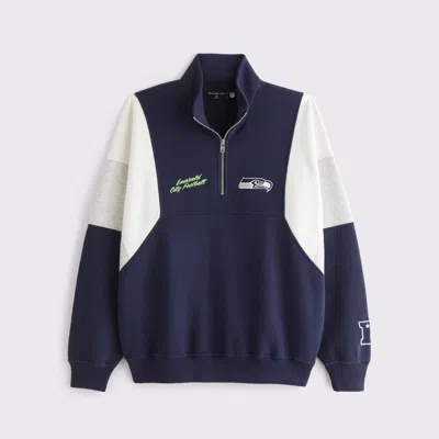 Abercrombie & Fitch Seattle Seahawks Half-zip Sweatshirt In Multi