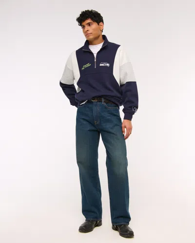 Abercrombie & Fitch Seattle Seahawks Half-zip Sweatshirt In Multi